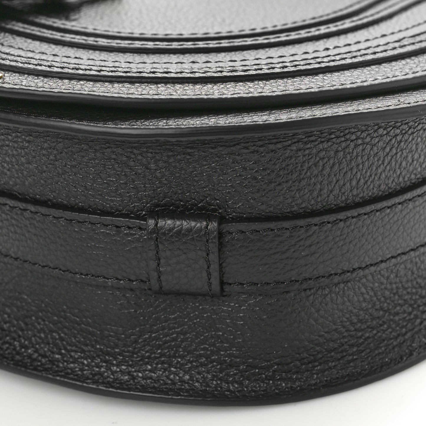 Calfskin Medium Marcie Round Crossbody Bag Black