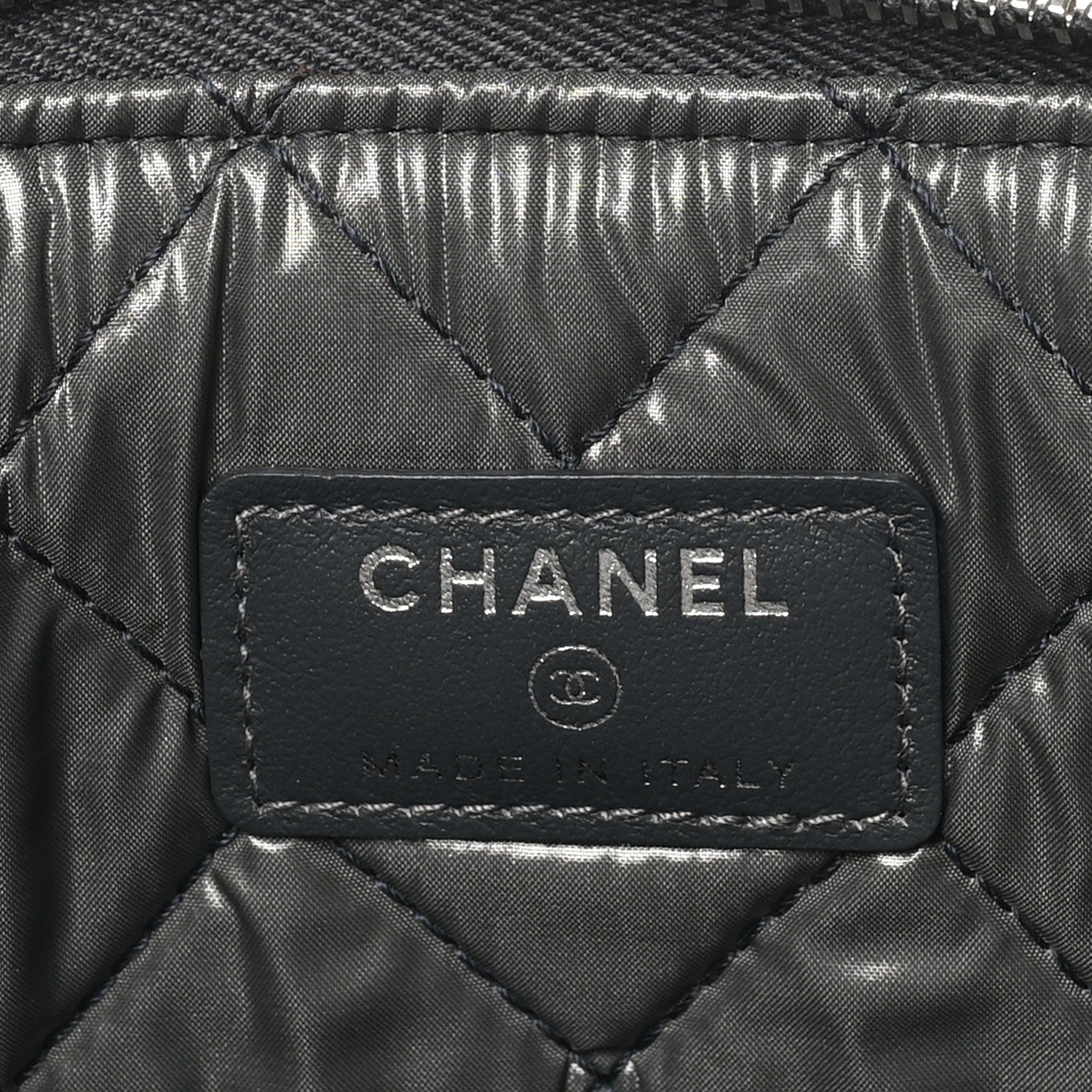 Chanel Canvas Sequins Medium Deauville Cosmetic Pouch Grey 6 of 9