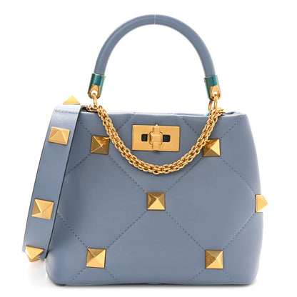 Valentino Garavani Nappa Small Roman Stud The Handle Bag Niagara 1 of 9
