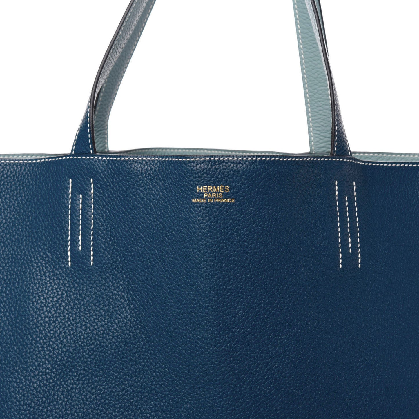 Taurillon Clemence Double Sens 36 Reversible Tote Ciel Bleu Saphir