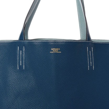 Hermes Taurillon Clemence Double Sens 36 Reversible Tote Ciel Bleu Saphir 15 of 15
