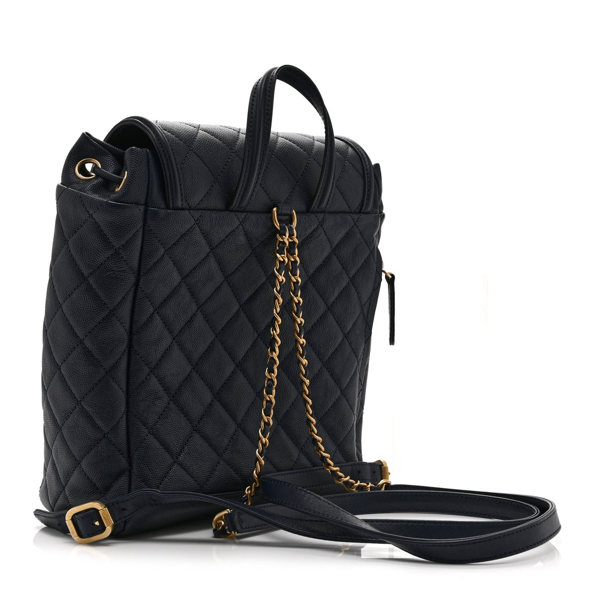 Caviar Quilted Filigree Backpack Navy