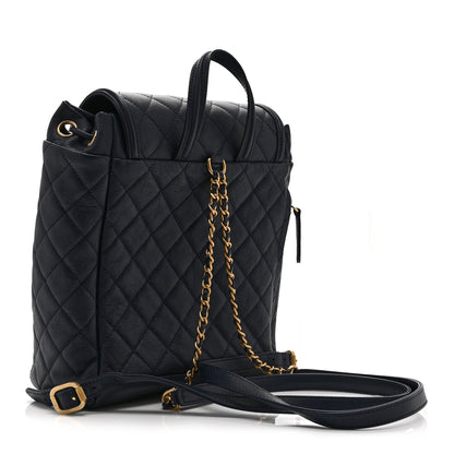 Chanel Caviar Quilted Filigree Backpack Navy 3 of 10
