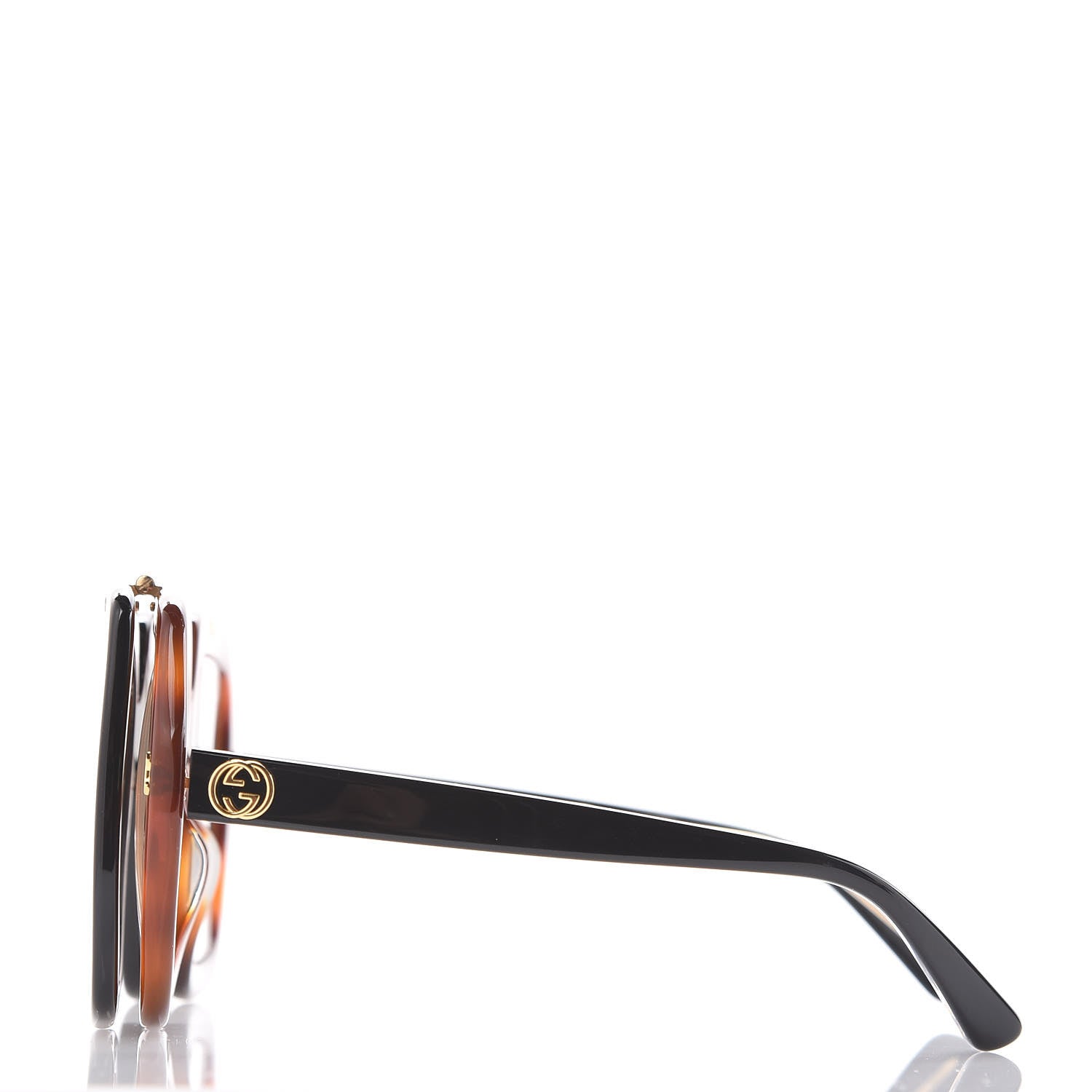 Gucci Acetate Oversized Flip Up Sunglasses GG0088S Tortoise Black 3 of 8