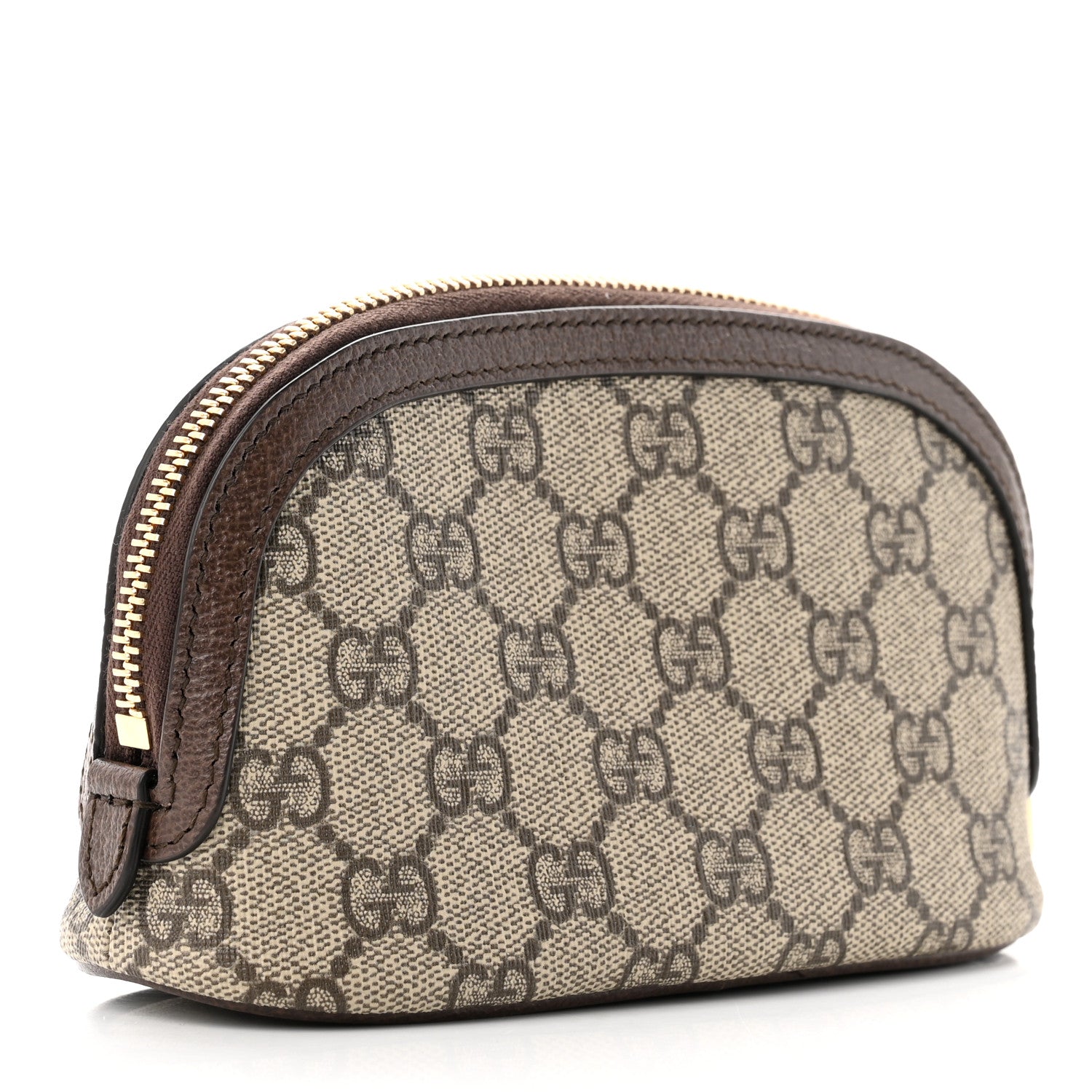 Gucci GG Supreme Monogram Textured Calfskin Web Medium Ophidia Cosmetic Case Beige Ebony New Acero 3 of 8