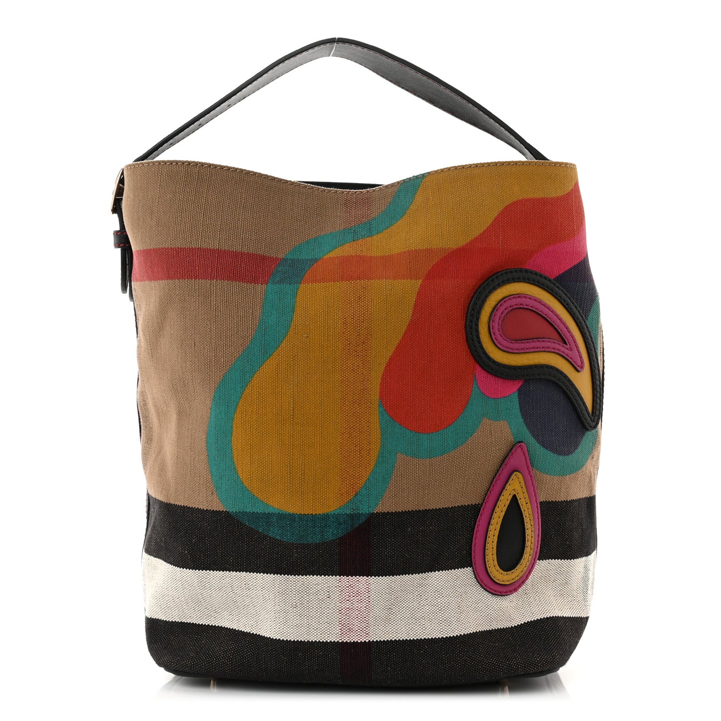 Canvas Mega Check Medium Ashby Pop Elements Hobo Black