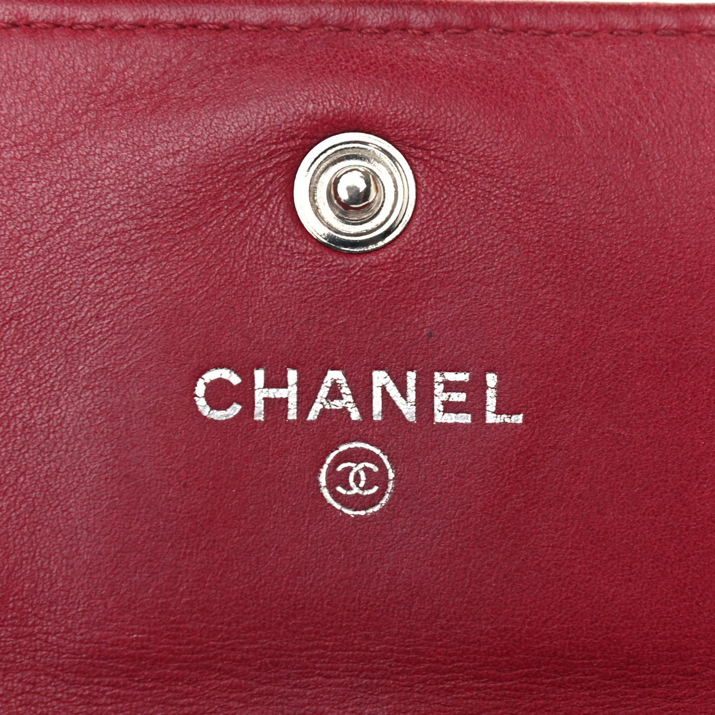 Calfskin Double Stitch Hamptons Large Gusset Flap Wallet Red