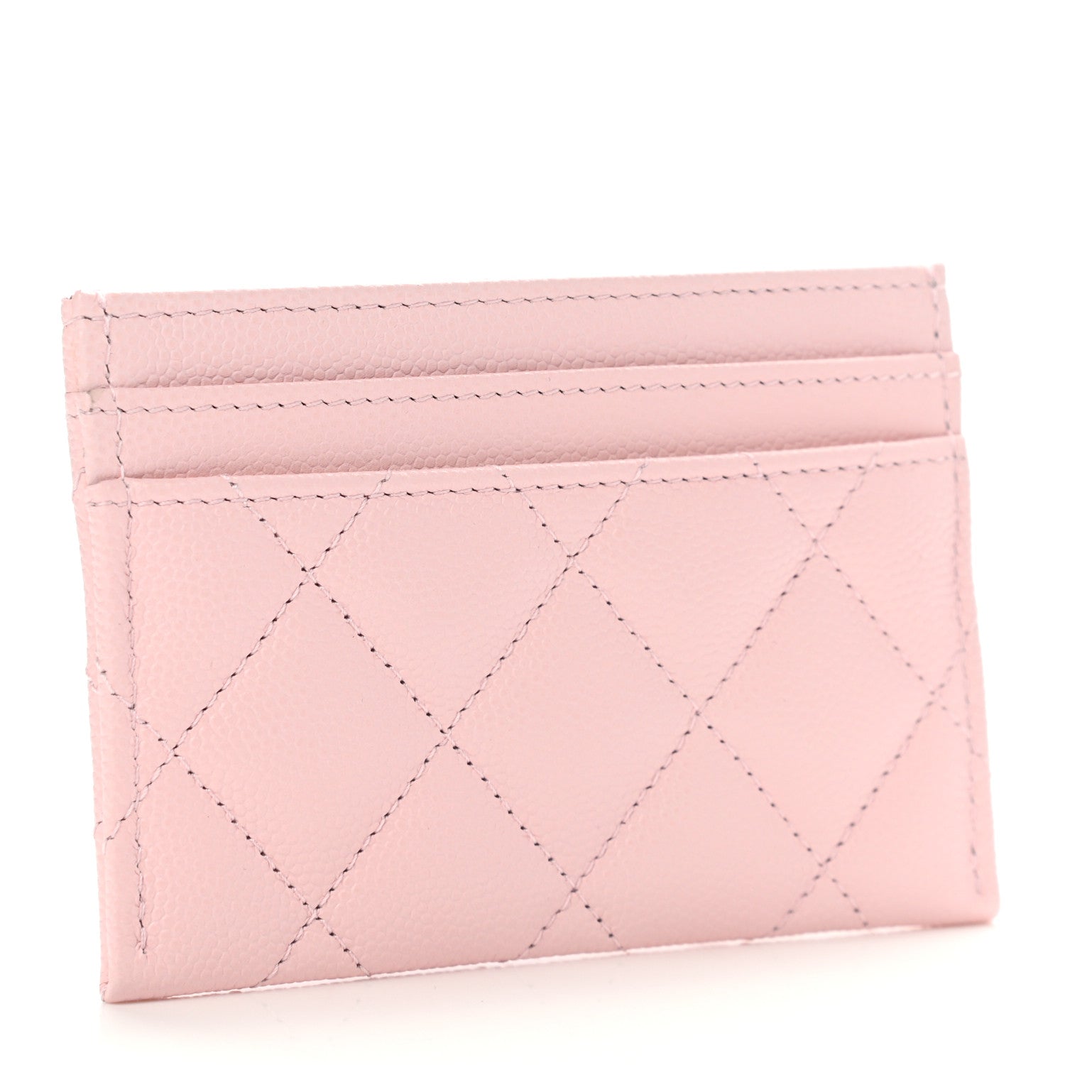 Chanel Caviar Quilted Crystal Card Holder Pink 3 of 9