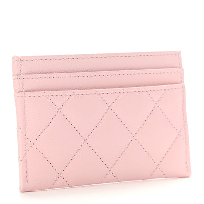 Chanel Caviar Quilted Crystal Card Holder Pink 3 of 9
