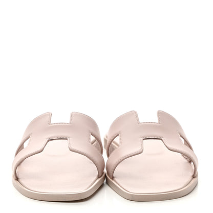 Hermes Box Calfskin Oran Sandals 39 Rose Pale 2 of 9