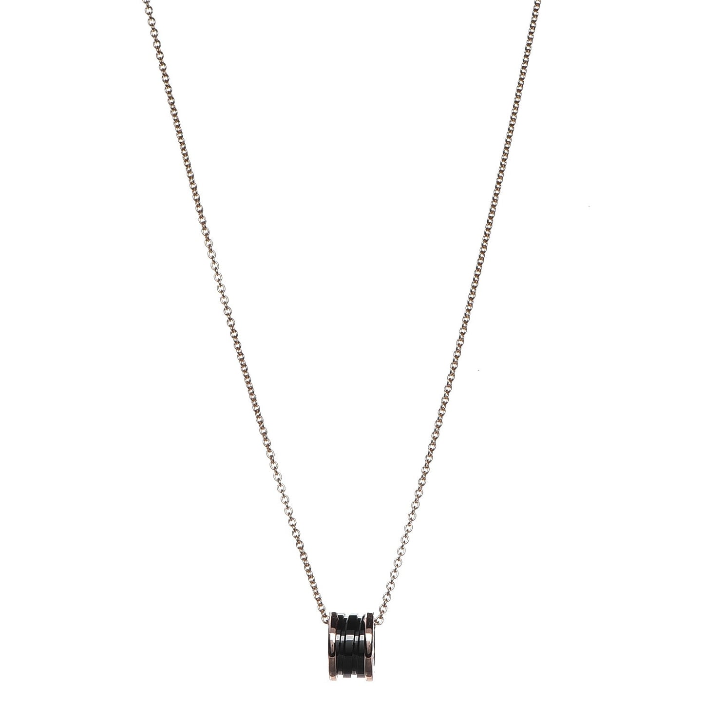 18K Rose Gold Black Ceramic B.Zero1 Pendant Necklace