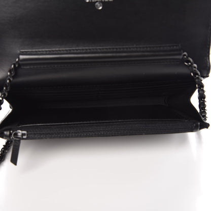 Chanel Aged Calfskin Chevron Quilted Reissue Wallet On Chain WOC So Black 5 of 9