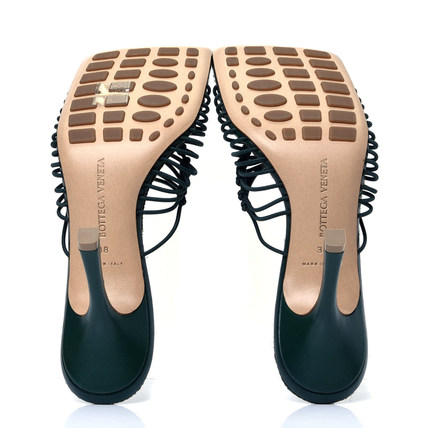 Raffia Elasticized Stretch Mule Sandals 38 Emerald Green