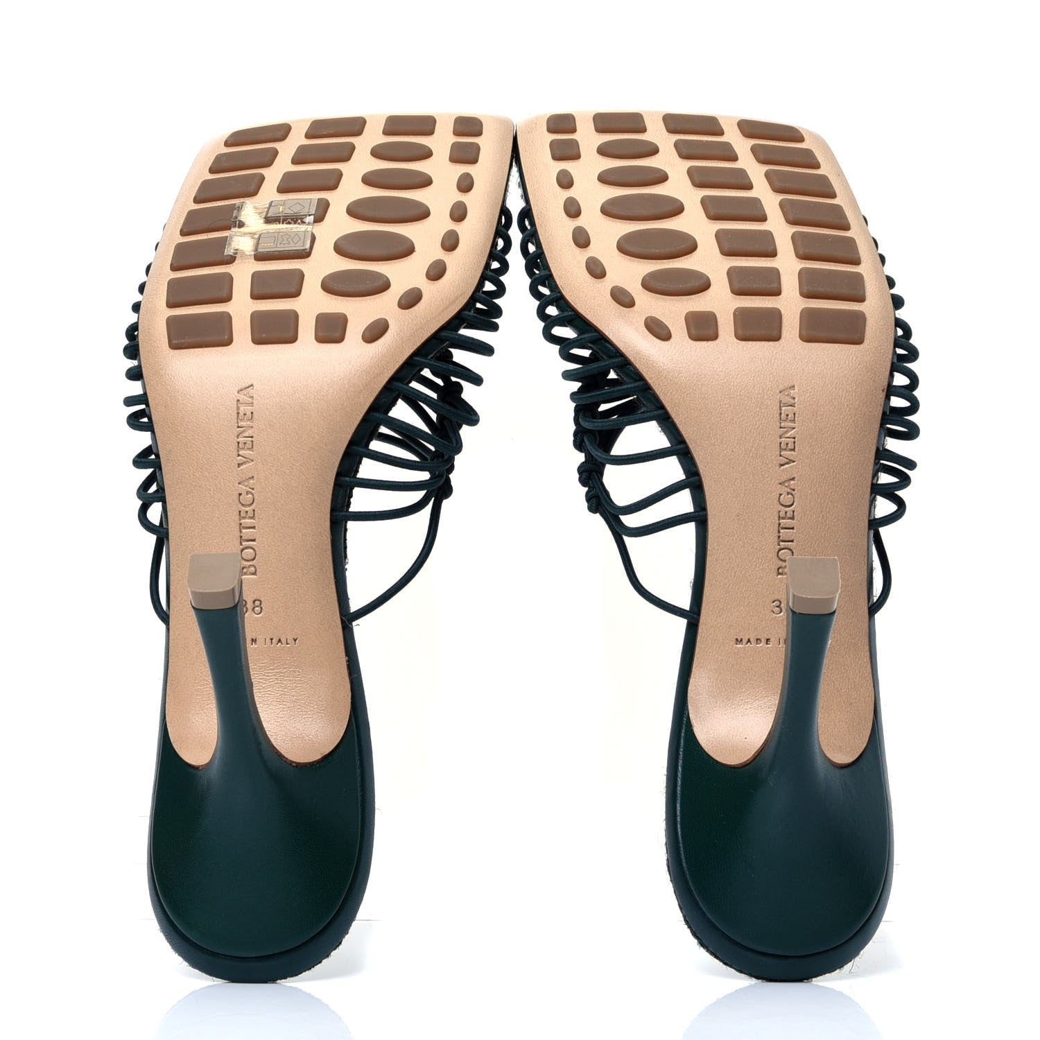 Bottega Veneta Raffia Elasticized Stretch Mule Sandals 38 Emerald Green 7 of 10
