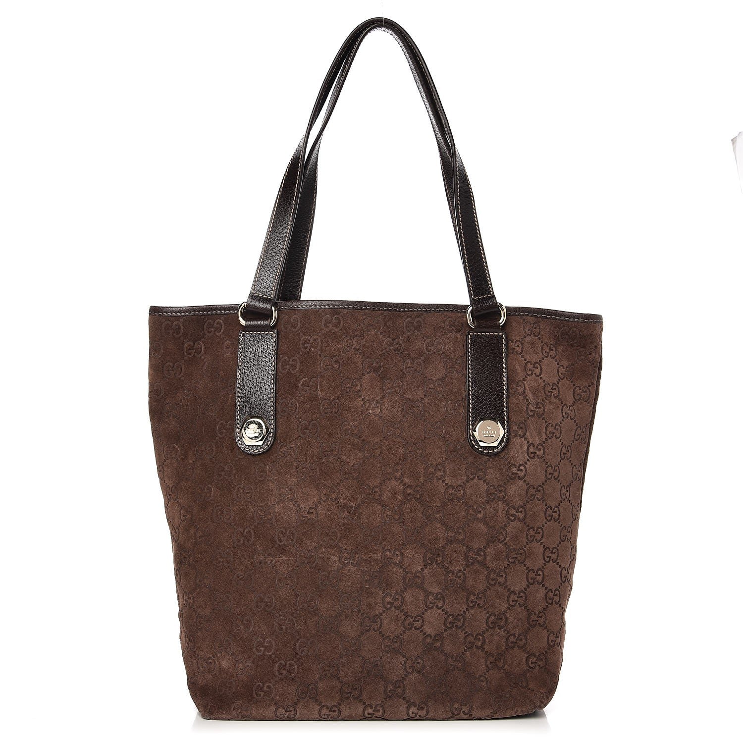 Gucci Guccissima Suede Charmy Tote Brown 1 of 10