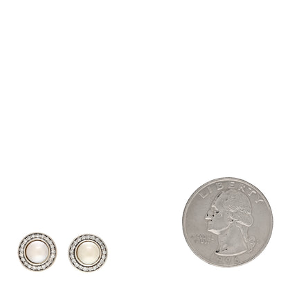 David Yurman Sterling Silver Diamond Pearl Petite Cerise Earrings 2 of 4