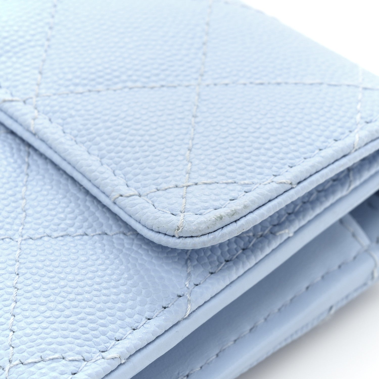 Chanel Caviar Quilted Medium Flap Wallet Light Blue 16 of 19