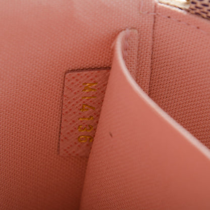 Louis Vuitton Damier Azur Pochette Felicie Chain Wallet Rose Ballerine 7 of 7