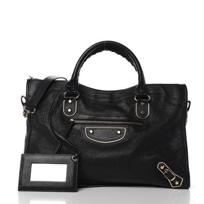Balenciaga Chevre Gold Metallic Edge Hardware City Black 1 of 11