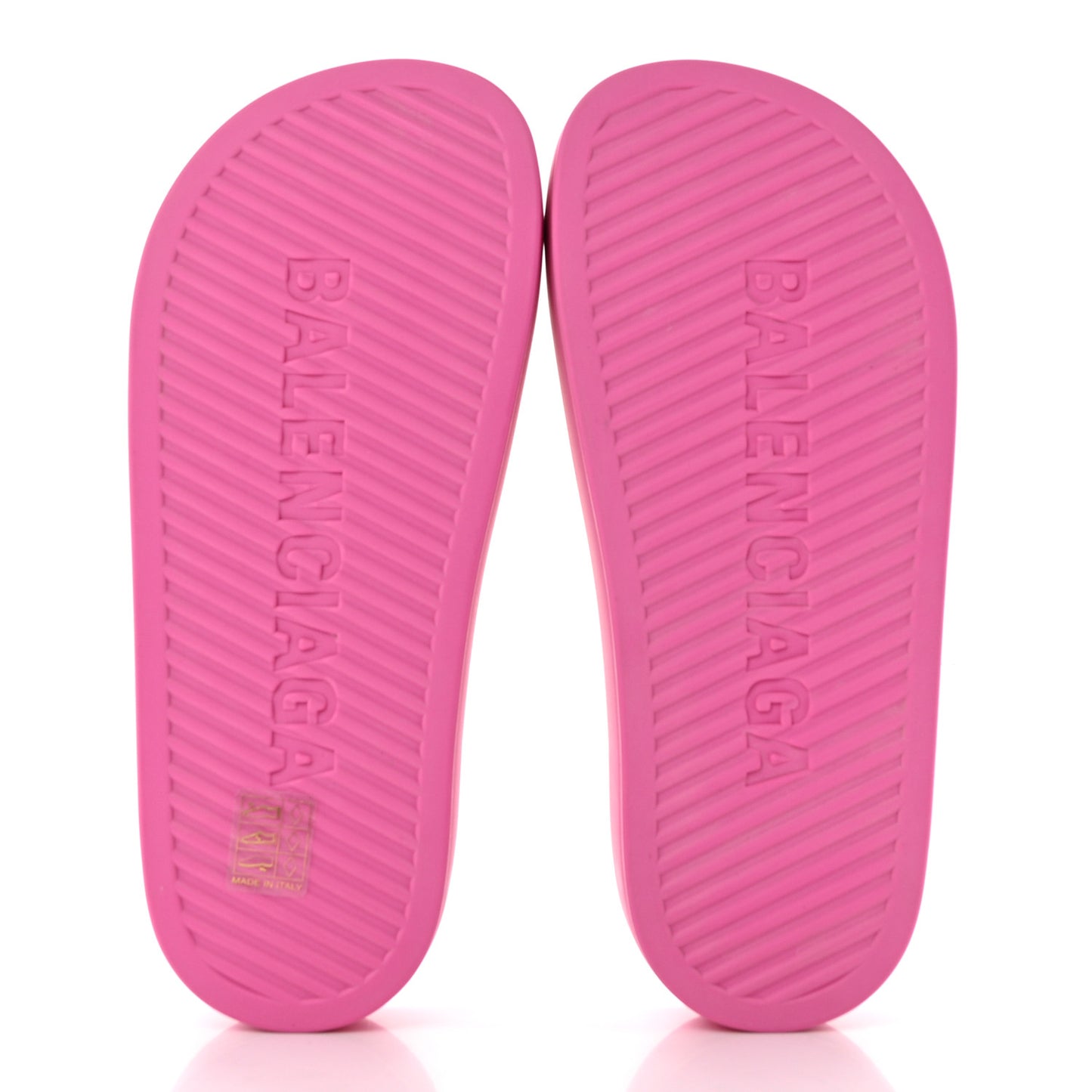 Rubber Chunky Platform Slide Sandals 36 Pink