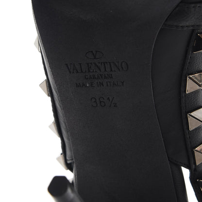 Valentino Garavani Nappa Rockstud Ankle Strap Pumps 36.5 Black 6 of 10