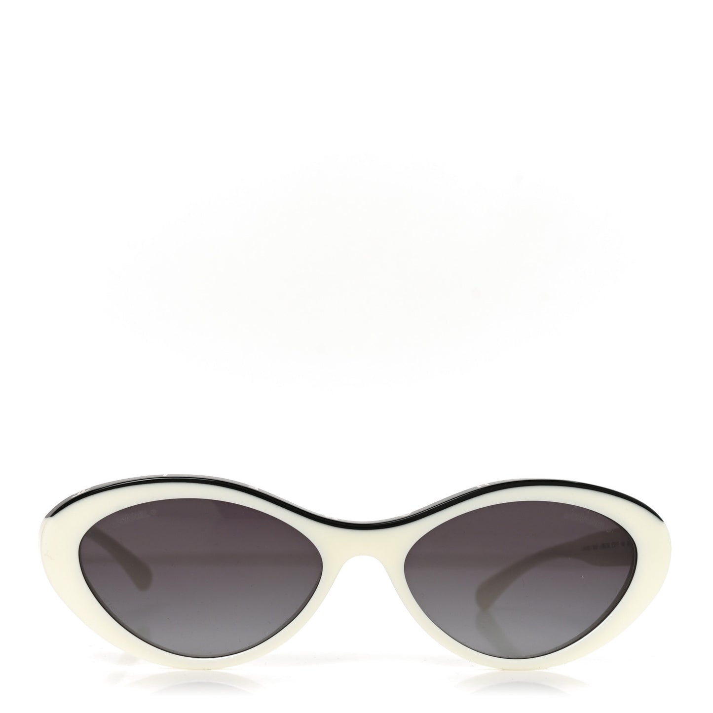 Acetate Oval Sunglasses 5416 White Black