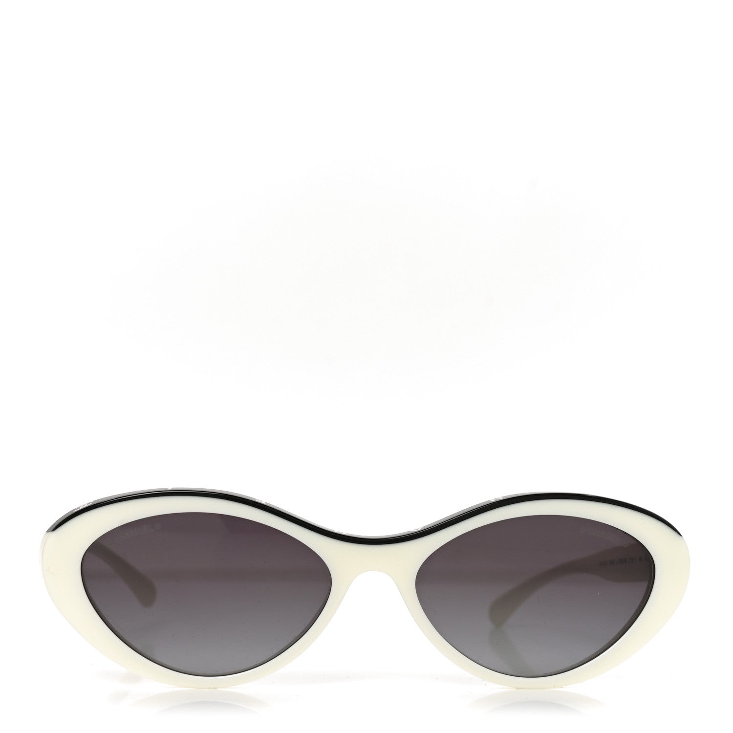 Chanel Acetate Oval Sunglasses 5416 White Black 2 of 7