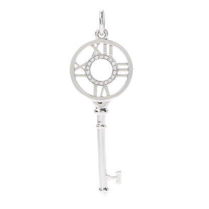 Tiffany 18K White Gold Diamond Atlas Key Pendant 1 of 4