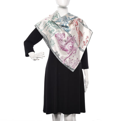 Hermes Silk Della Cavalleria Favolosa Reversible Scarf 90 Blanc Rouge Marine 2 of 4