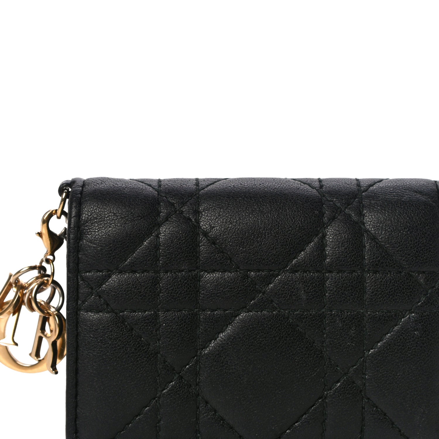 Christian Dior Lambskin Cannage Lady Dior Lotus Wallet Black 8 of 15