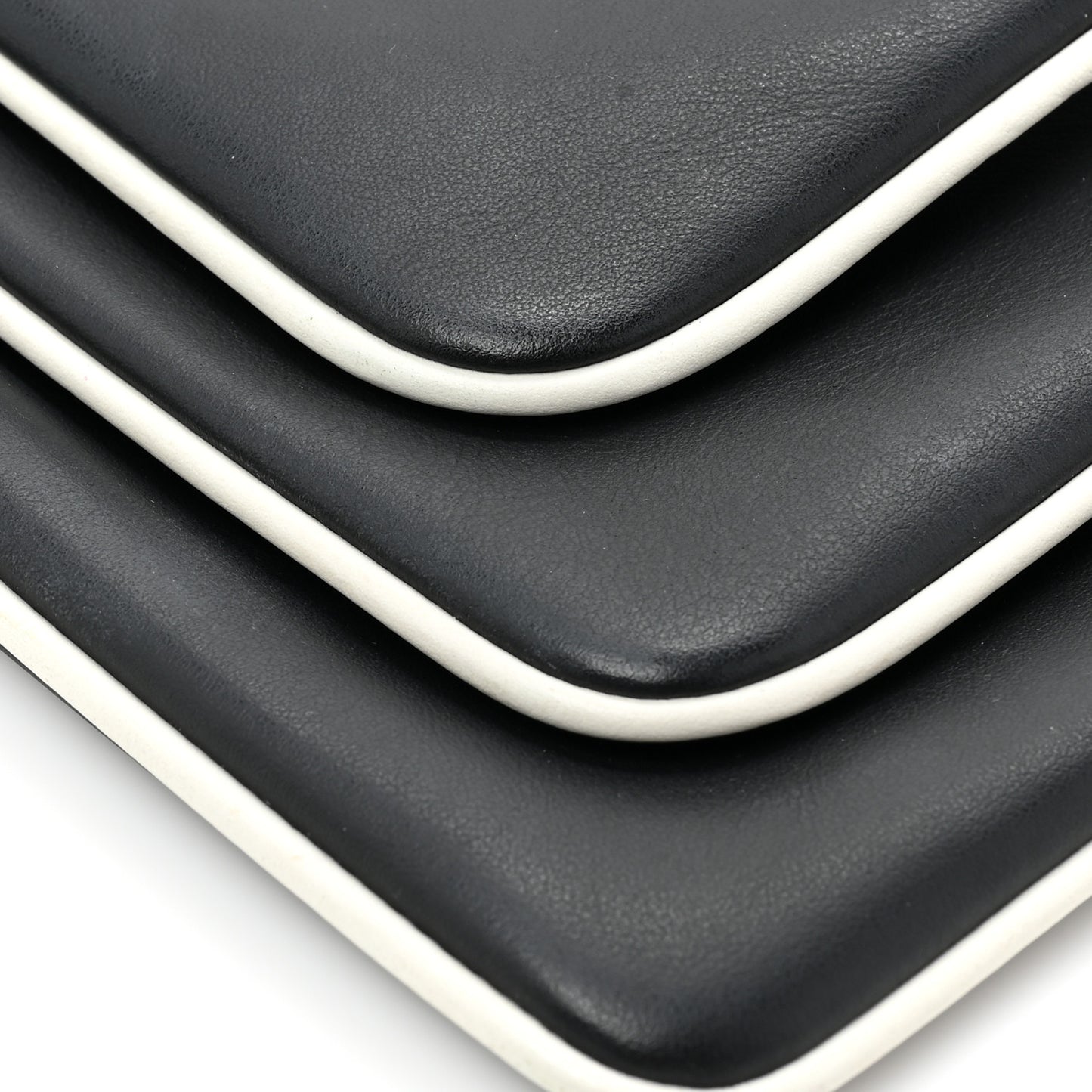 Vitello Century Opaco F is Fendi Bi-Color Triplette Pouch Set Black