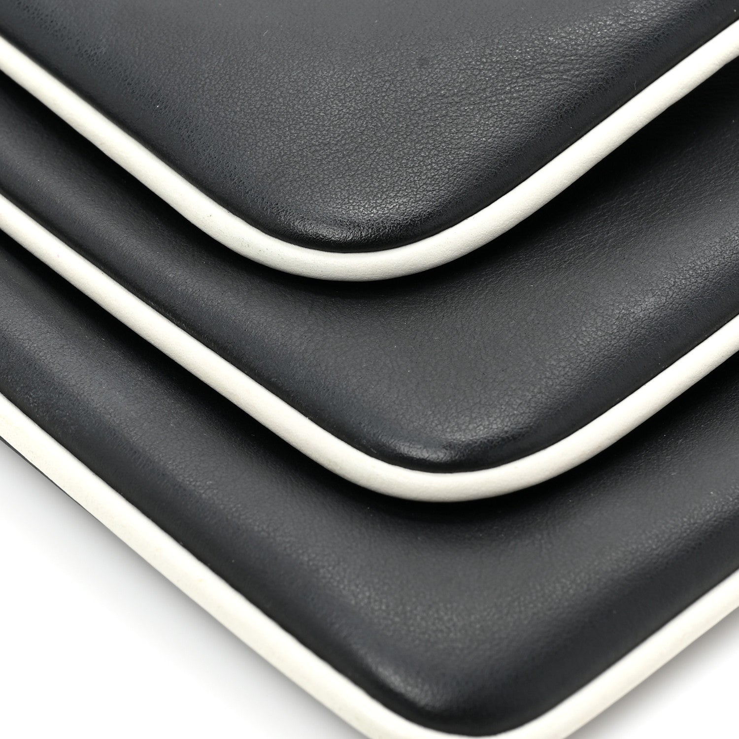 Fendi Vitello Century Opaco F is Fendi Bi-Color Triplette Pouch Set Black 13 of 15