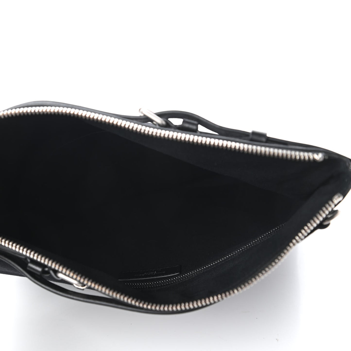 Canvas Calfskin Belted Flat Messenger Bag Black