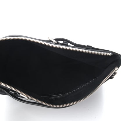 Saint Laurent Canvas Calfskin Belted Flat Messenger Bag Black 5 of 10