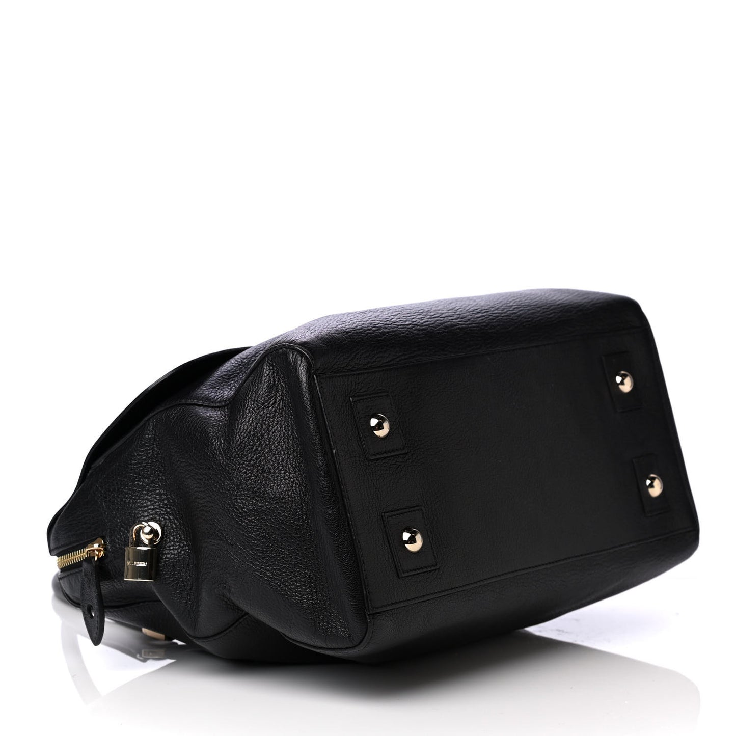 Grainy Leather Medium Del Rey Satchel Black
