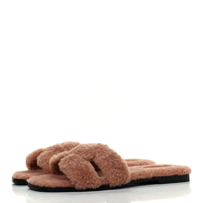 Hermes Woolskin Oran Sandals 39 Rose Aube 3 of 8