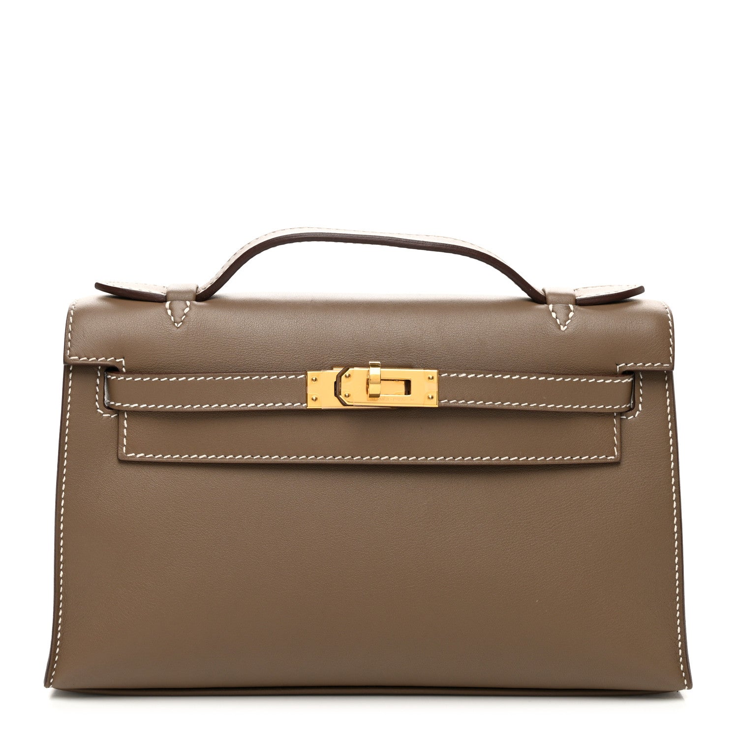 Hermes Swift Kelly Pochette Clutch Etoupe 1 of 10