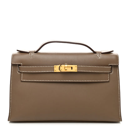 Hermes Swift Kelly Pochette Clutch Etoupe 1 of 10