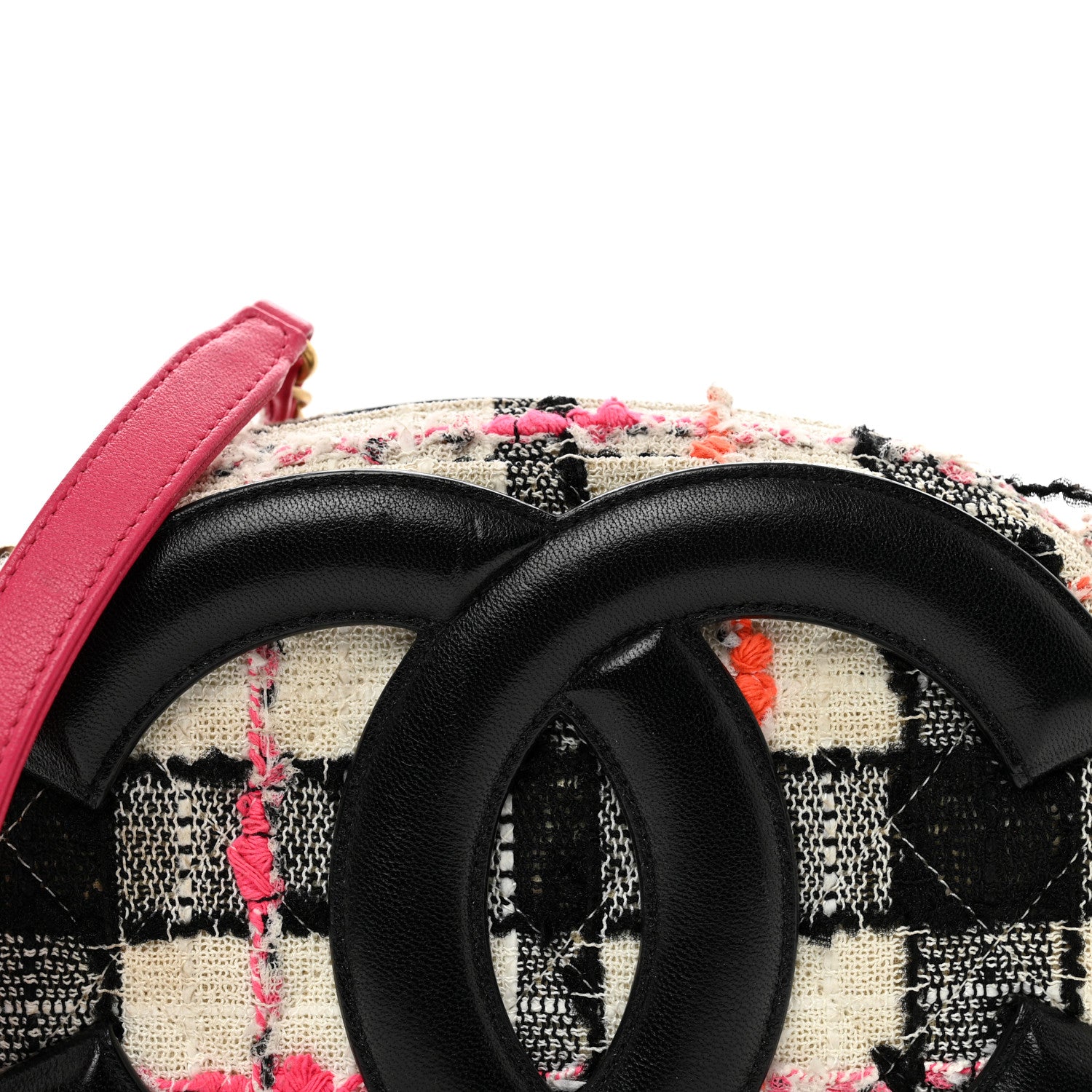 Chanel Tweed Lambskin Quilted Coco Midnight Camera Case White Black Multicolor 4 of 11