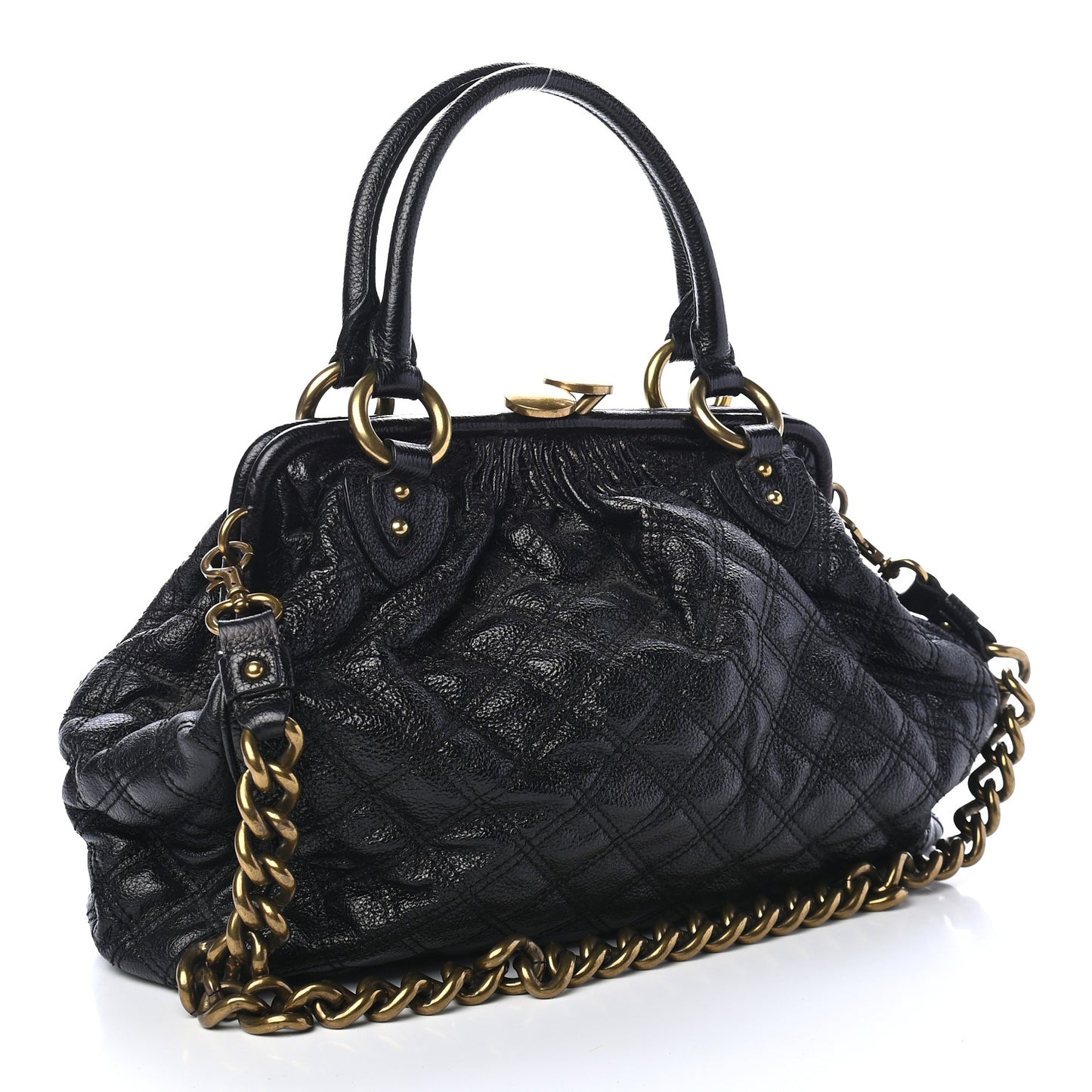 Calfskin Quilted Stam Black