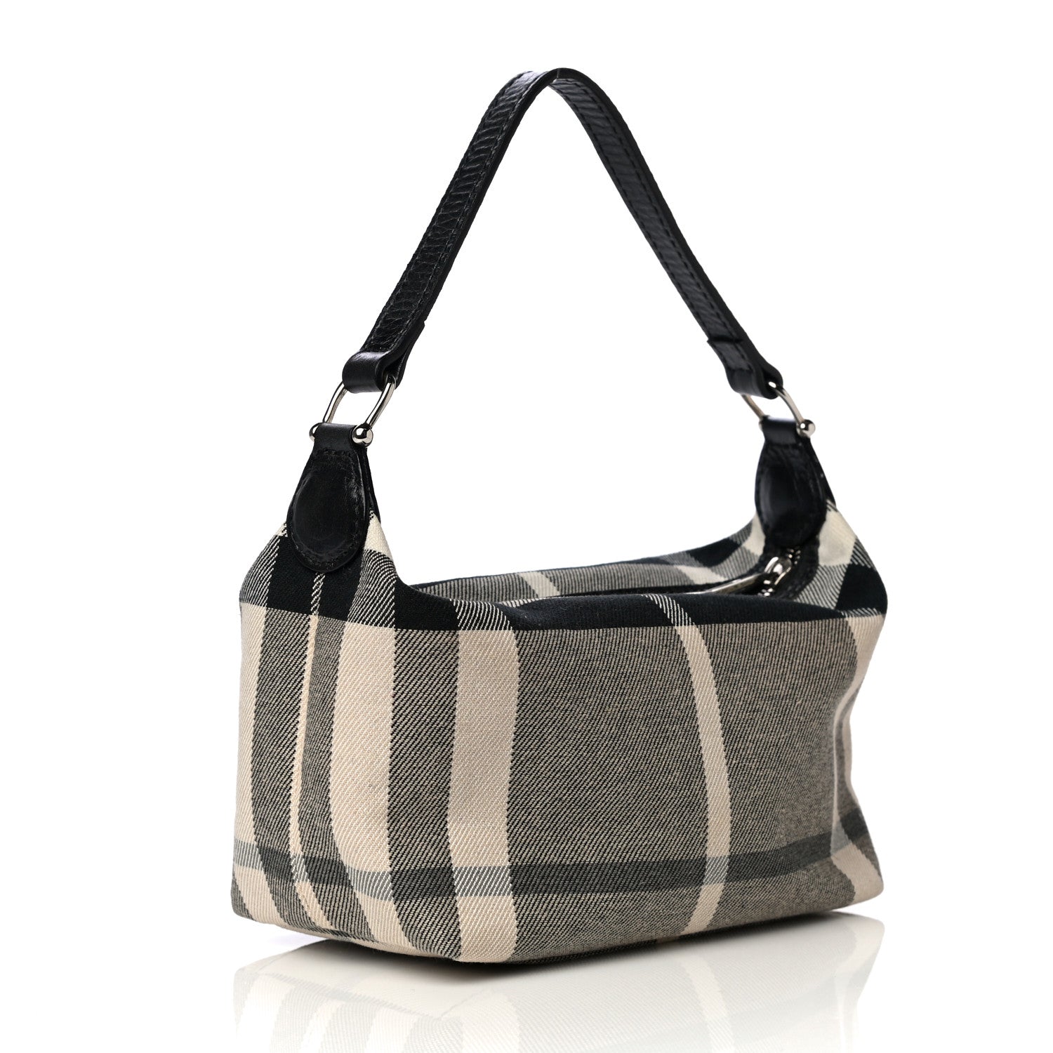 Burberry Canvas Mega Check Pochette Grey Black 2 of 12