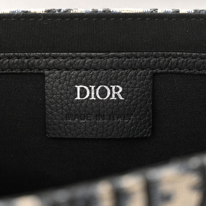 Christian Dior Oblique Jacquard Grained Calfskin Small Saddle Messenger Bag Beige Black 6 of 11