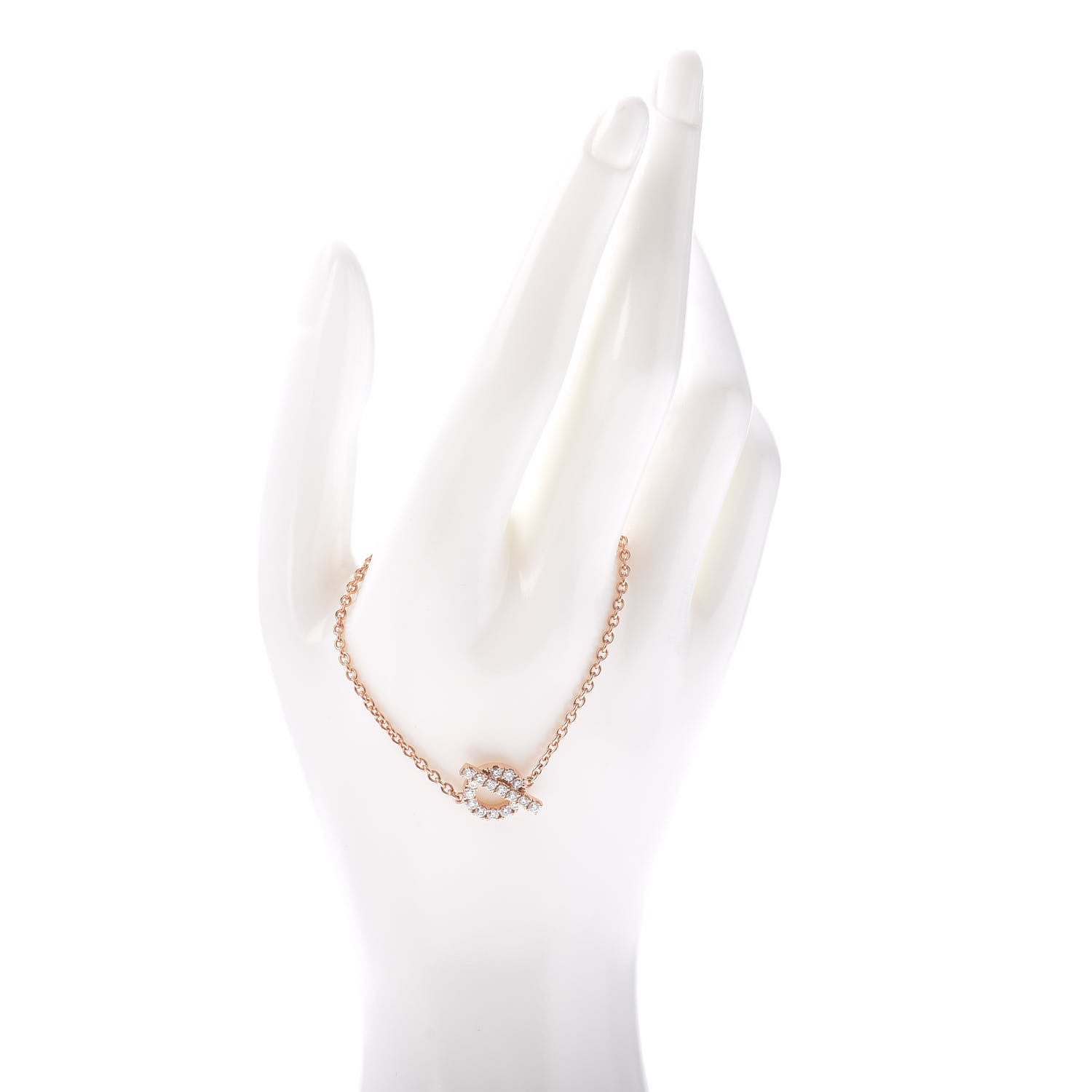 Hermes 18K Rose Gold Diamond Finesse Bracelet SH 2 of 4