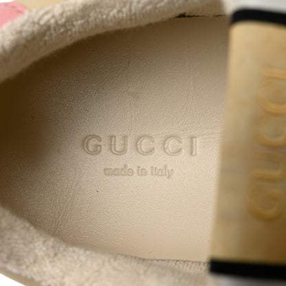 Gucci New GG Monogram Nubuck Web Crystal Embellished Womens Screener Sneakers 36.5 Camel Ebony Wild Rose 6 of 9