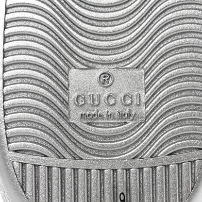 Gucci Metallic Nappa Interlocking G Perforated Mens Ace Sneakers 9 Silver 8 of 9
