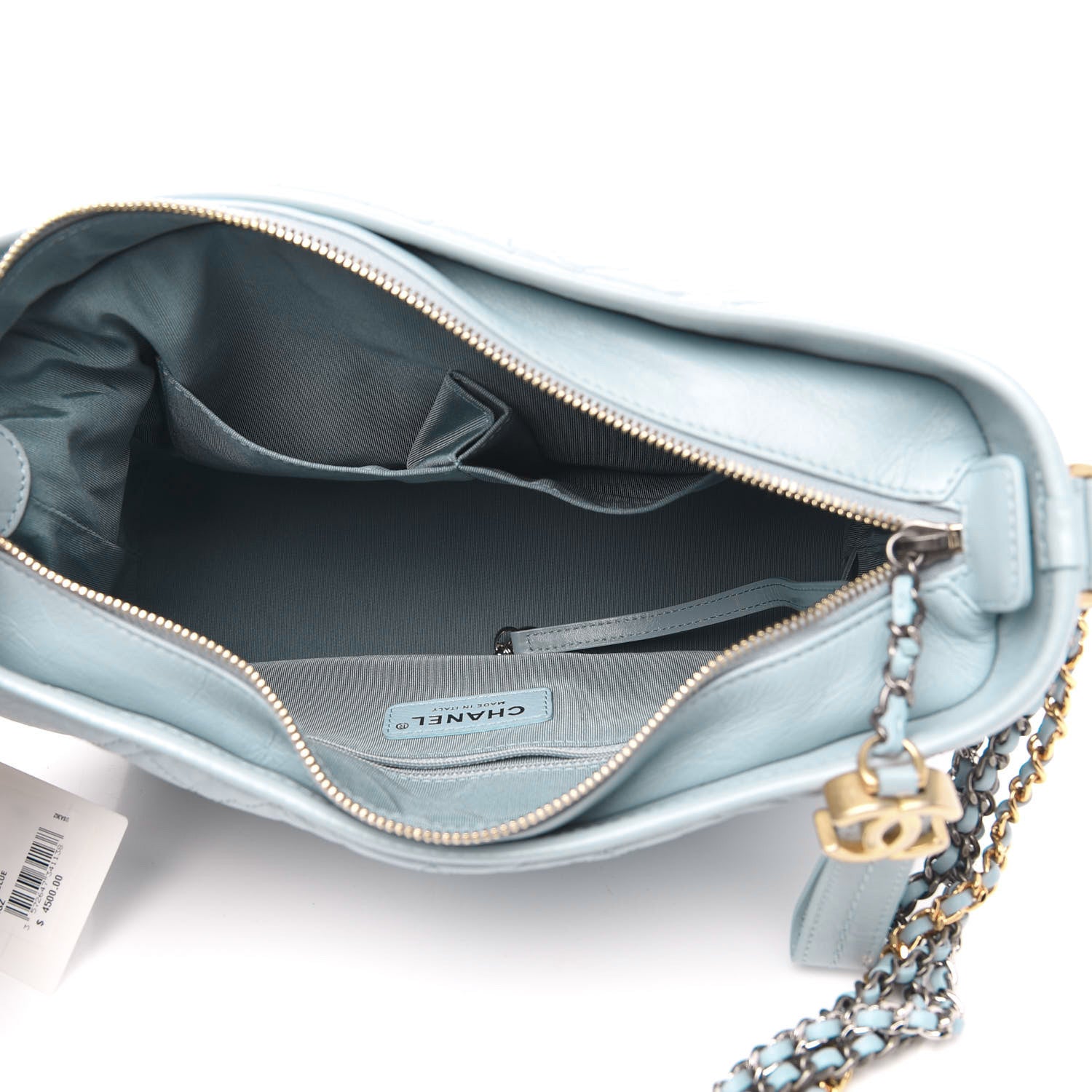 Chanel Aged Calfskin Quilted Medium Gabrielle Hobo Light Blue 5 of 10