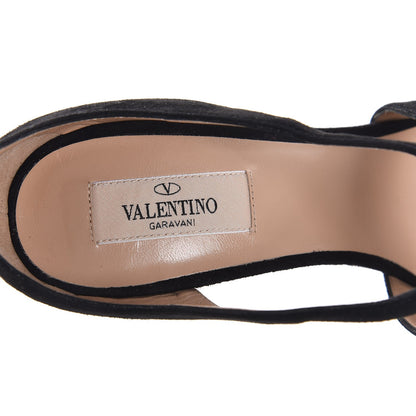 Valentino Garavani Suede Rockstud Lovestud Ankle Strap 100 Sandals 38.5 Black 7 of 9