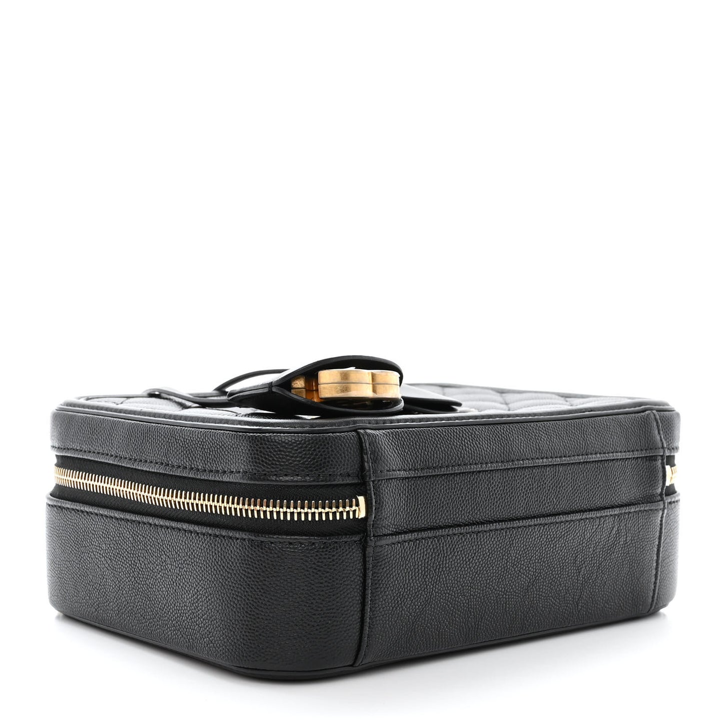Caviar Quilted Medium CC Filigree Vanity Case Black