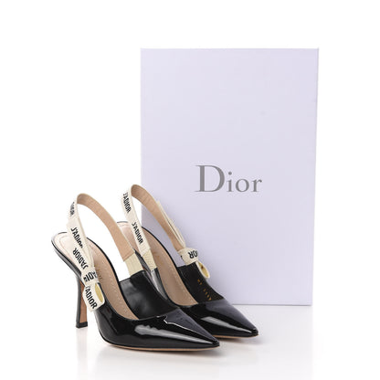 Christian Dior Patent Ribbon J'Adior Slingback 100mm Pumps 36.5 Black 12 of 12