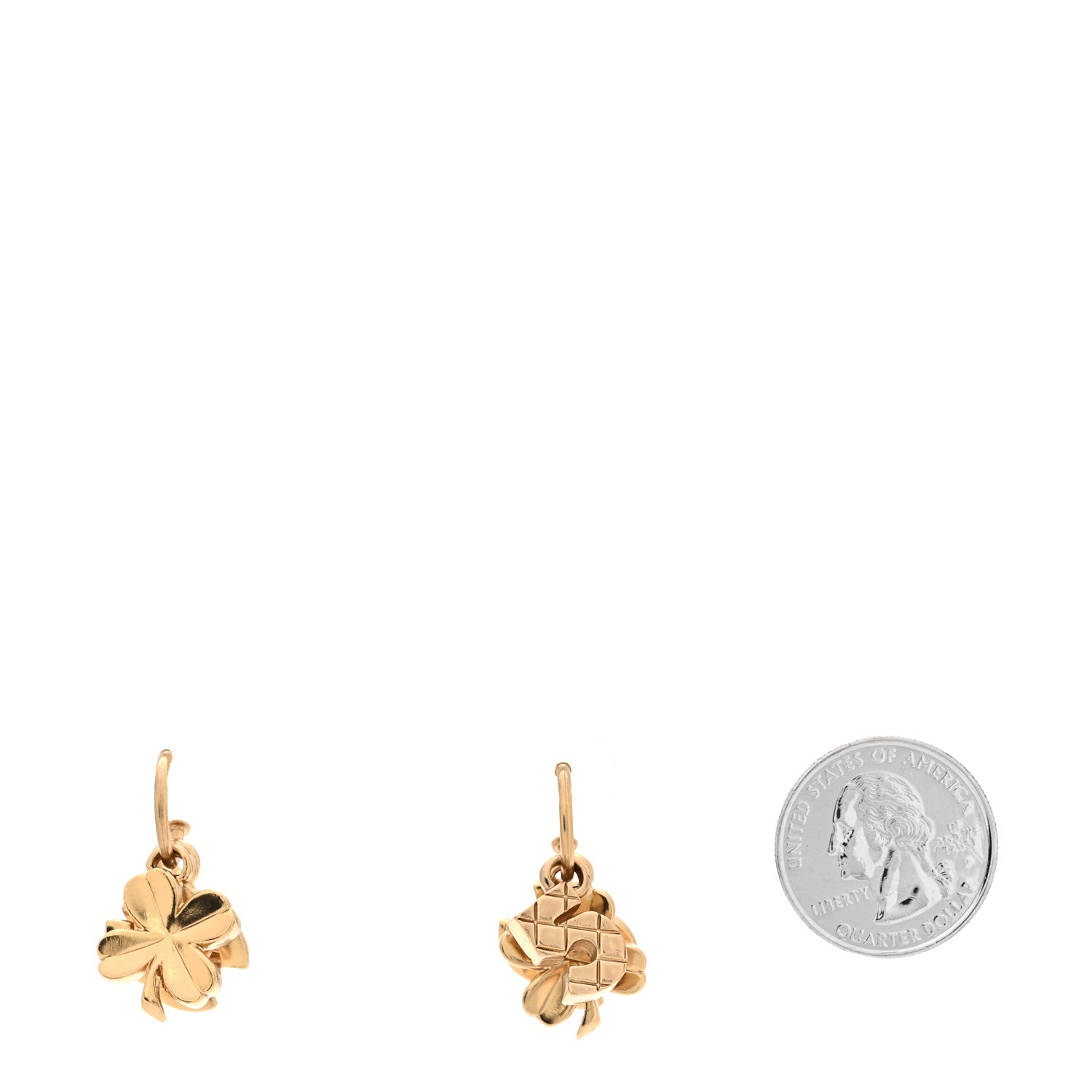 Chanel Metal Drop No 5 Clover CC Earrings Gold 2 of 3